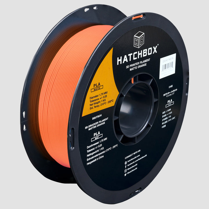 ORANGE MATTE PLA FILAMENT - 1.75MM, 1KG SPOOL