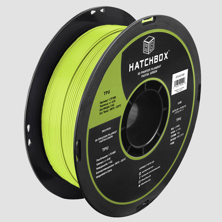 PASTEL GREEN TPU FILAMENT - 1.75MM, 1KG SPOOL (SHORE 95A)