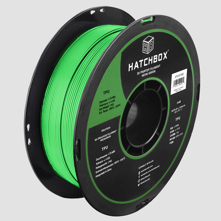 NEON GREEN TPU FILAMENT - 1.75MM, 1KG SPOOL (SHORE 95A)