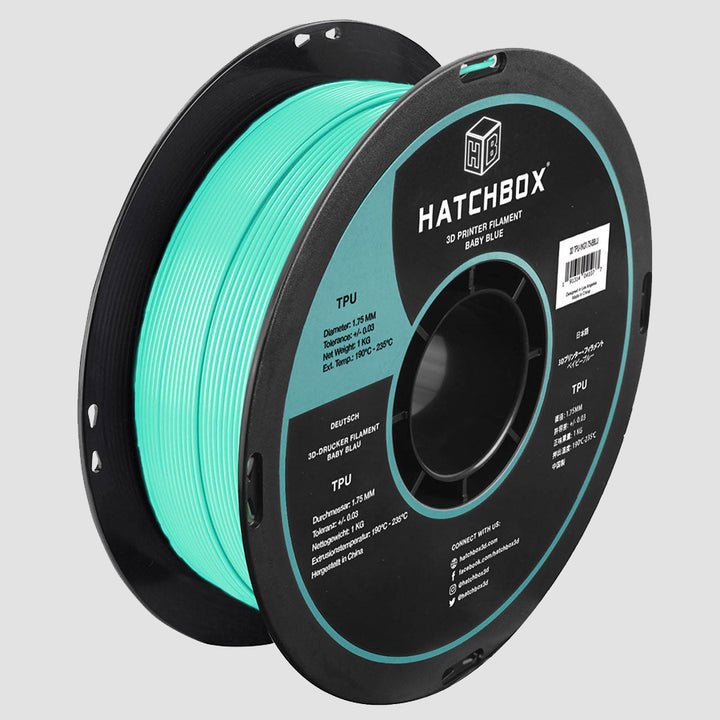 BABY BLUE TPU FILAMENT - 1.75MM, 1KG SPOOL (SHORE 95A)