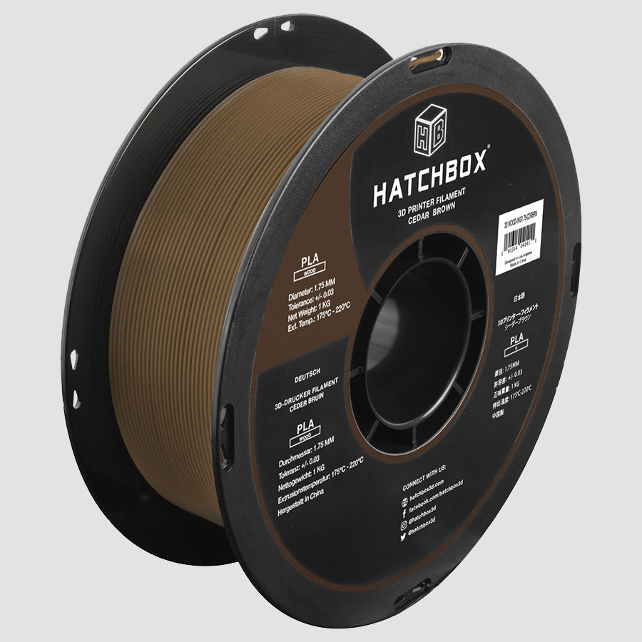 WOOD CEDAR BROWN PLA FILAMENT - 1.75MM, 1KG SPOOL