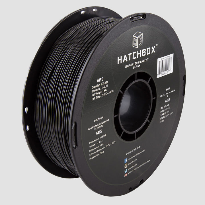 BLACK ABS FILAMENT - 1.75MM, 1KG SPOOL