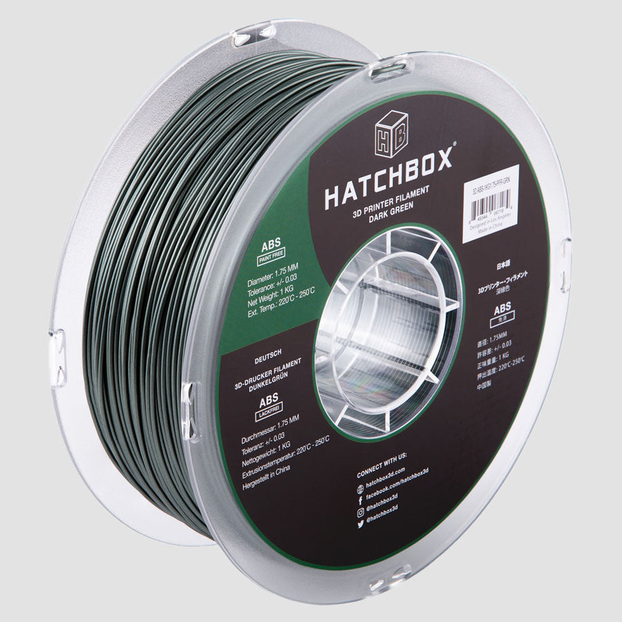 GREEN PAINT FREE ABS FILAMENT - 1.75MM, 1KG SPOOL