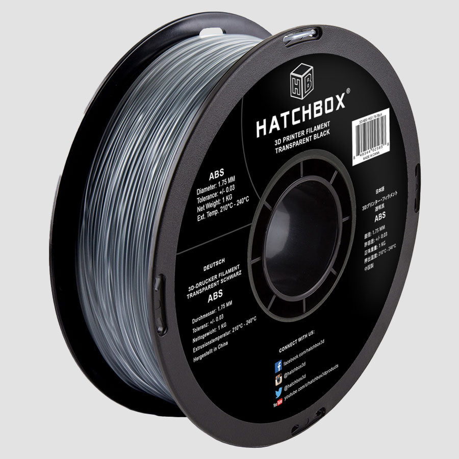 TRANSPARENT BLACK ABS FILAMENT - 1.75MM, 1KG SPOOL