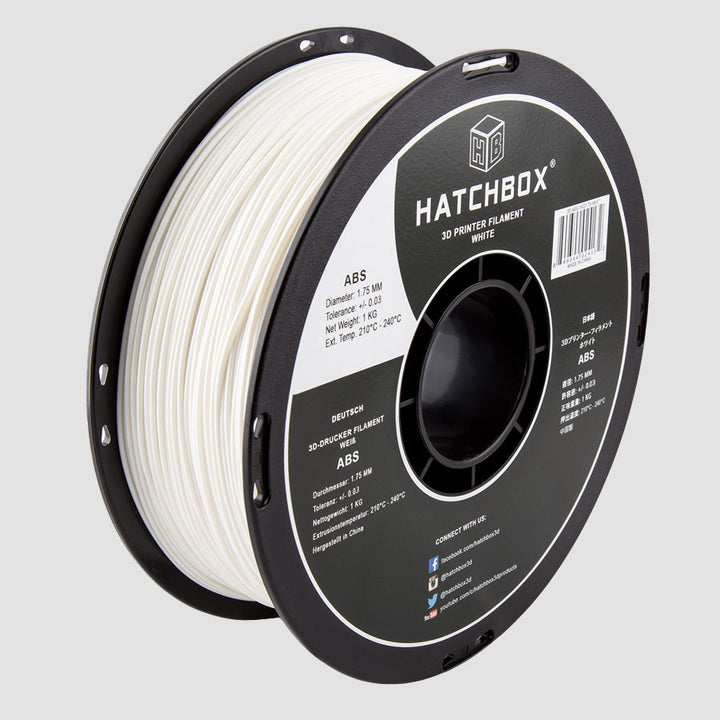 WHITE ABS FILAMENT - 1.75MM, 1KG SPOOL