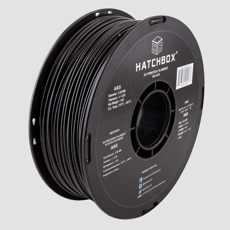 BLACK ABS FILAMENT - 3.00MM, 1KG SPOOL