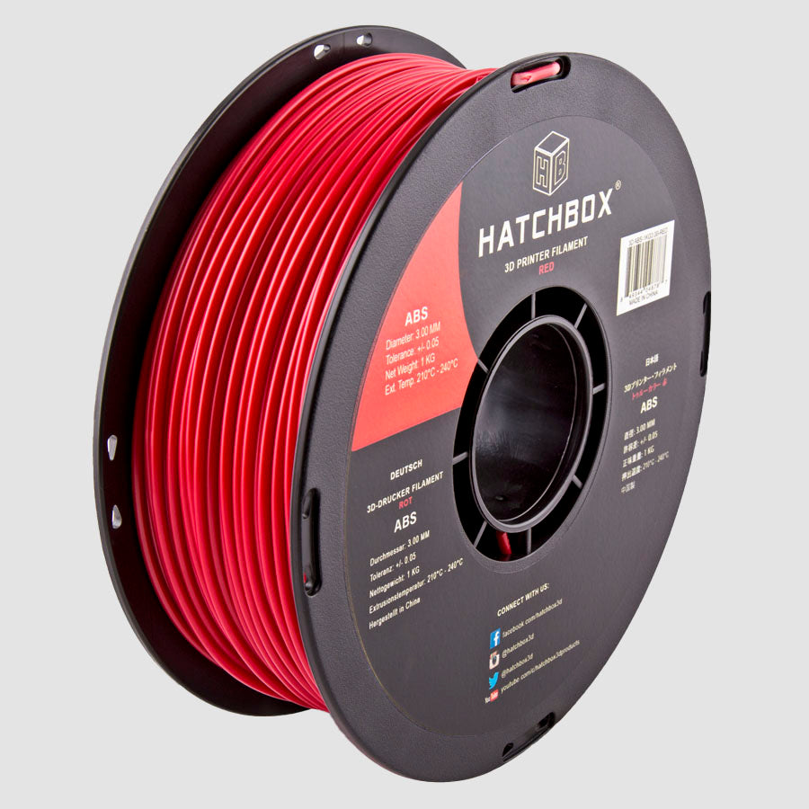 RED ABS FILAMENT - 3.00MM, 1KG SPOOL