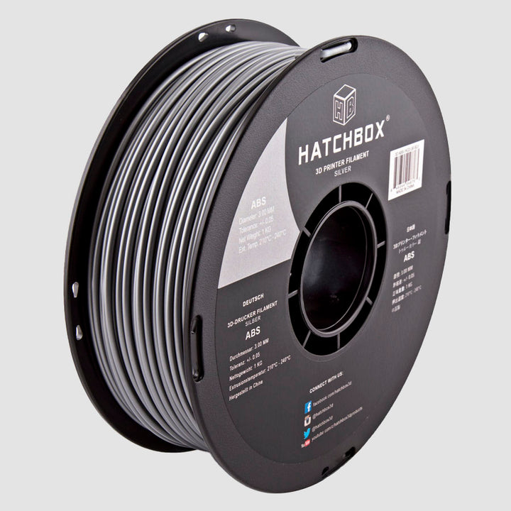 SILVER ABS FILAMENT - 3.00MM, 1KG SPOOL