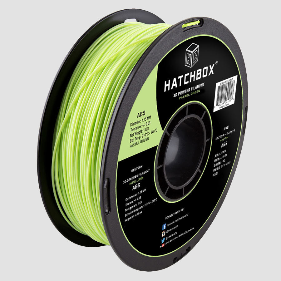 Pastel Green ABS - 1.75mm,1kg spool, 3D filament – HATCHBOX 3D