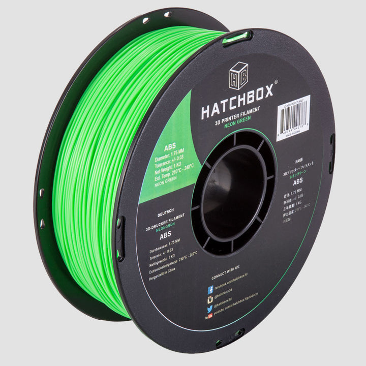 NEON GREEN ABS FILAMENT - 1.75MM, 1KG SPOOL