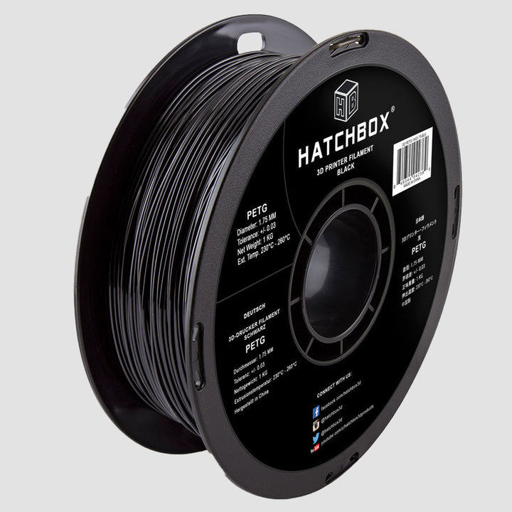 BLACK PETG FILAMENT - 1.75MM, 1KG SPOOL