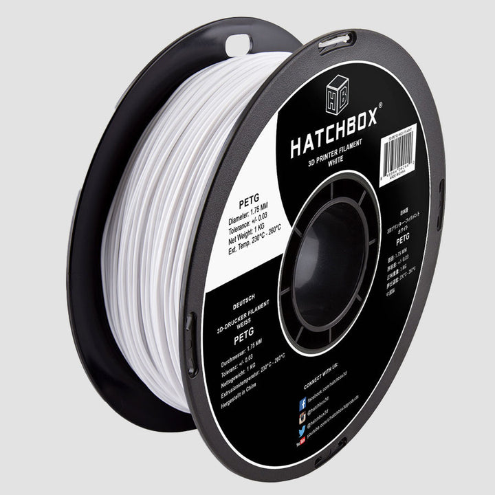 WHITE PETG FILAMENT - 1.75MM, 1KG SPOOL