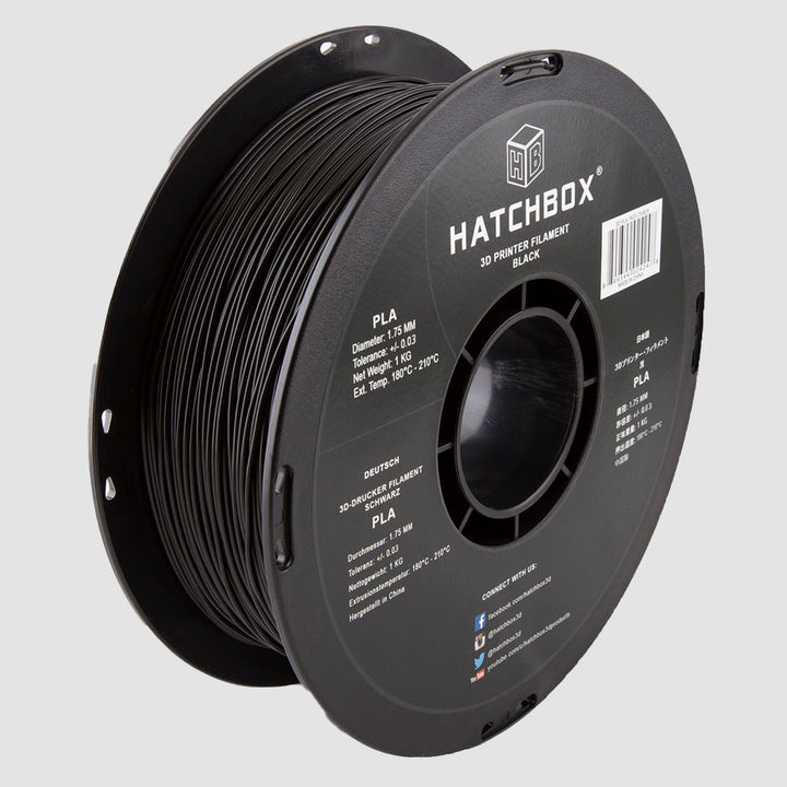 BLACK PLA FILAMENT - 1.75MM, 1KG SPOOL