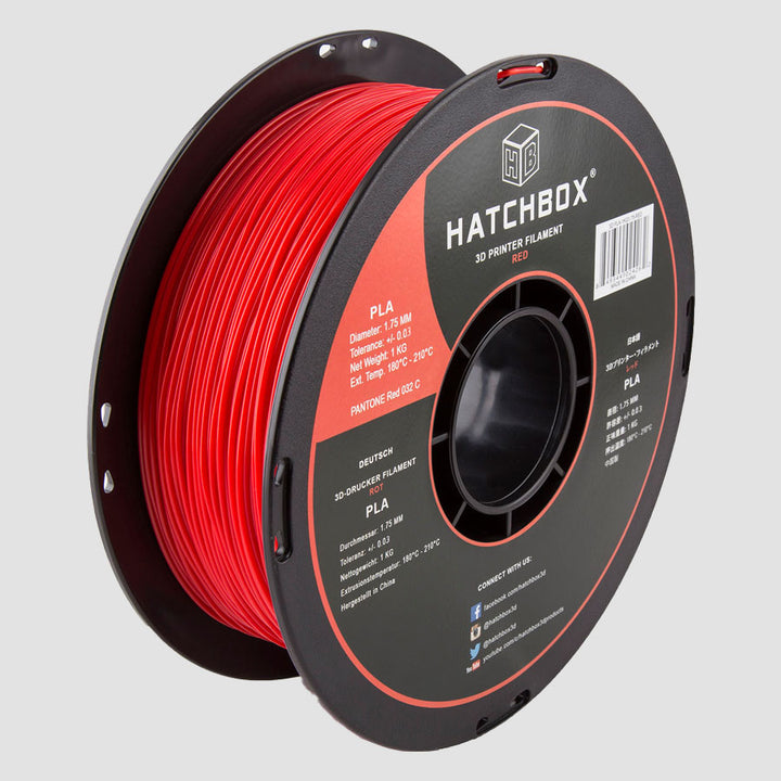 RED PLA FILAMENT - 1.75MM, 1KG SPOOL