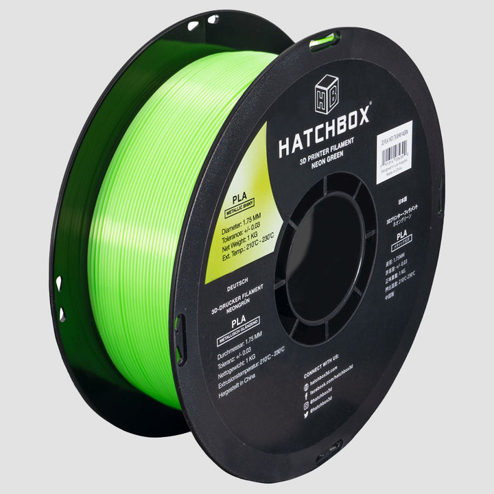 METALLIC FINISH NEON GREEN PLA FILAMENT - 1.75MM, 1KG SPOOL