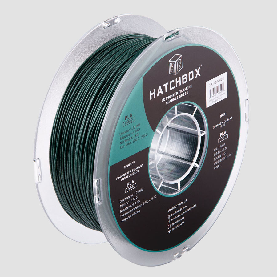 SPARKLE GREEN PLA FILAMENT - 1.75MM, 1KG SPOOL