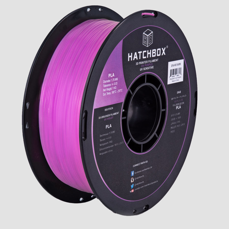 UV COLOR CHANGING PURPLE PLA FILAMENT - 1.75MM, 1KG SPOOL