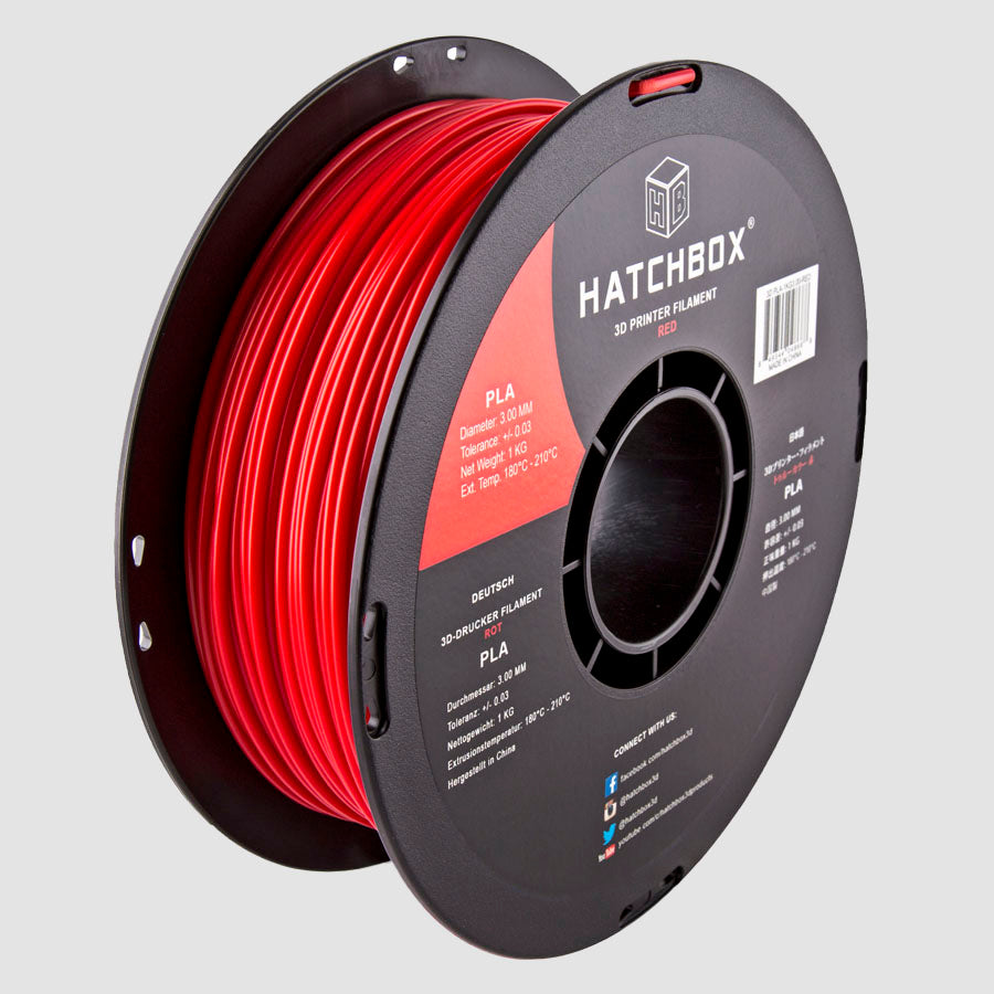 RED PLA FILAMENT - 3.00MM, 1KG SPOOL