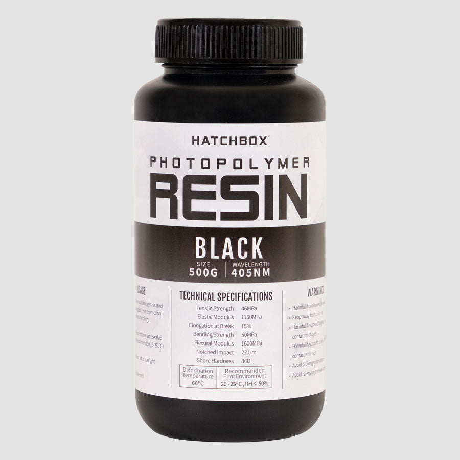 Black 3D Printer Resin - 405nm, 500ml Bottle