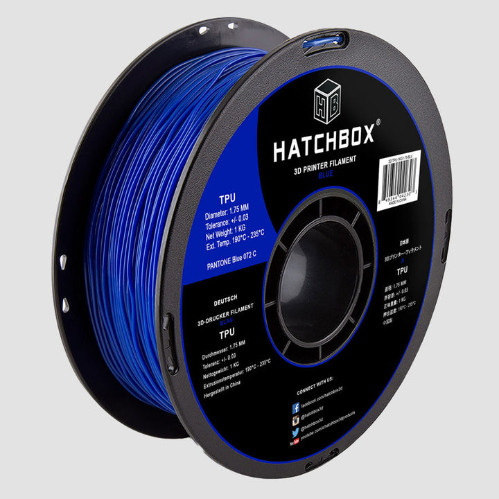 BLUE TPU FILAMENT - 1.75MM, 1KG SPOOL (SHORE 95A)