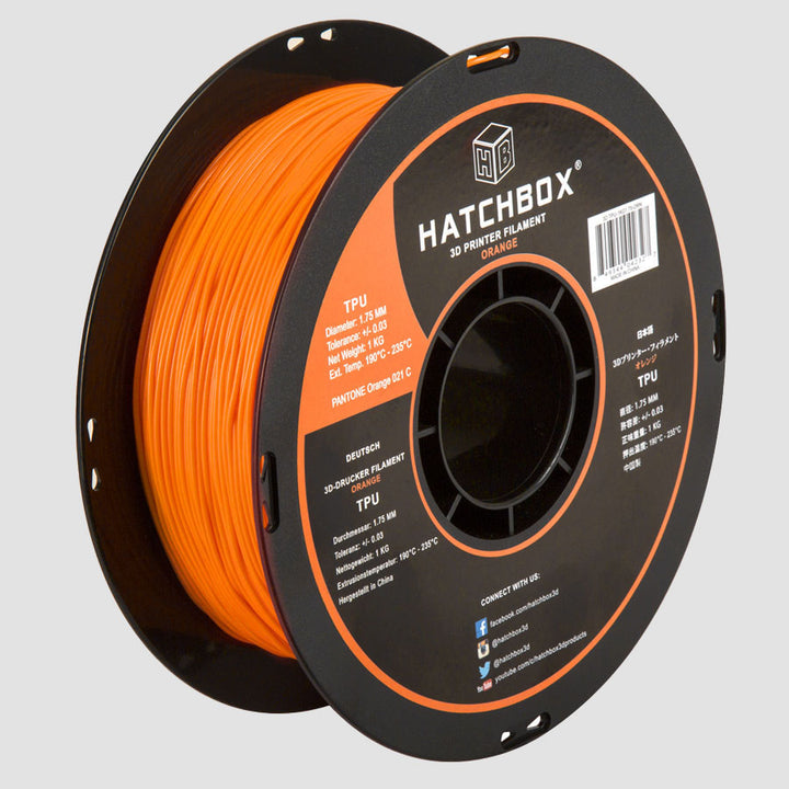 ORANGE TPU FILAMENT - 1.75MM, 1KG SPOOL (SHORE 95A)