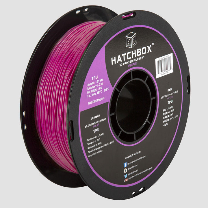 PURPLE TPU FILAMENT - 1.75MM, 1KG SPOOL (SHORE 95A)