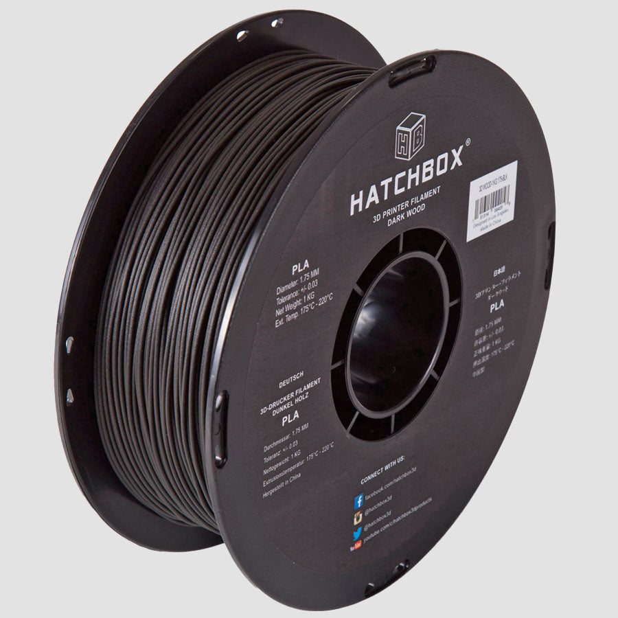 WOOD BLACK PLA FILAMENT - 1.75MM, 1KG SPOOL